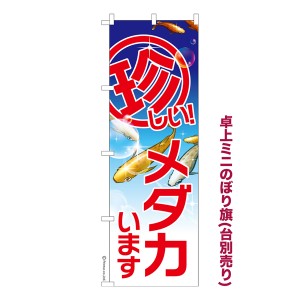 卓上ミニのぼり旗「珍しいメダカ」めだか 既製品卓上ミニのぼり 納期ご相談ください【メール便可】 卓上サイズ13cm幅