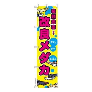 スリム のぼり旗「改良メダカ」めだか 既製品のぼり 納期ご相談ください【メール便可】 450mm幅