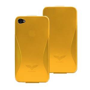 【大処分セール】Maclove iPhone4用PCハードケース Challenger case Silver Light オレンジ【メール便可】