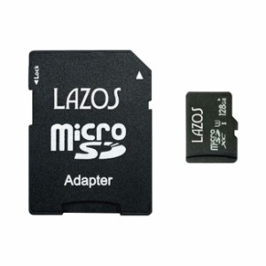 Lazos microSDHCメモリーカード microSDカード 128GB UHS-I CLASS10 L-B128MSD10-U3 SD変換アダプタ付属 1年間保証 マイクロSDカード メ