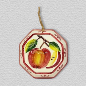 ウォールデコレーション リンゴ りんご ヨーロッパ製 イタリア製 陶器 壁飾り カラフル かわいい インテリア オブジェ BRE-195S-AP