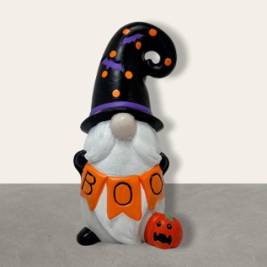 黒い帽子のこびとさん ブラック ハロウィン人形 hw31025 ひけ？のこひ？と boo 黒 ジャックオランタン かぼちゃ かわいい オブジェ 置き