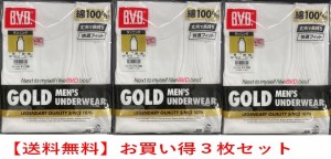 ゴールドメンズ 3枚組・BVDアンダーウエアー ランニング（3枚セット）送料無料