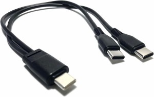 USB タイプC 二股ケーブル 5A 急速充電 20cm Type C オス to 2 USB タイプC オス Y字2分岐ケーブル, 多機能2 in 1 USBタイプC Yスプリッ