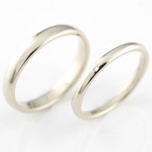 婚約指輪 エンゲージリング 結婚指輪 マリッジリング ペアリング 18k 甲丸 ダイヤ