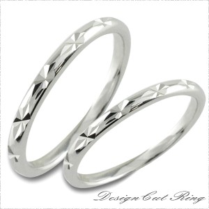 ペアリング プラチナ 甲丸 カットリング pt900 ペア 2本 セット 結婚指輪 マリッジ