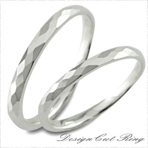 結婚指輪 マリッジリング プラチナ 甲丸 カットリング pt900 ペア 2本 セット ペア