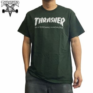 スラッシャー THRASHER スケボー Tシャツ USA企画 SKATE MAG TEE グリーン NO154
