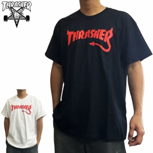 スラッシャー THRASHER スケボー Tシャツ USA企画 DIABLO TEE ブラック/ホワイト NO158