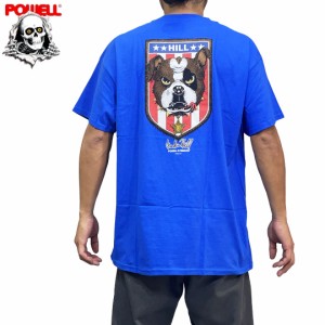 パウエル POWELL スケボー Tシャツ HILL BULLDOG TEE ブルー NO90