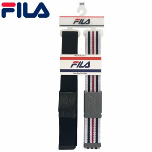 FILA フィラ ベルト WEB BELT 2 FOR 1ブラック・ホワイト NO2