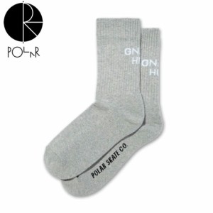 POLAR ポーラー スケボー ソックス GNARLY HUH! SOCKS グレー NO14