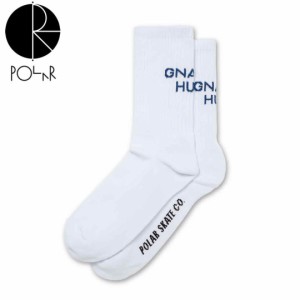 POLAR ポーラー スケボー ソックス NARLY HUH! SOCKS ホワイト NO15