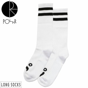 POLAR ポーラー スケボー ソックス HAPPY SAD SOCKS LONG ホワイト NO18