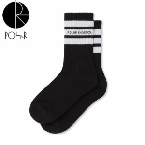 POLAR ポーラー スケボー ソックス FAT STRIPE SOCKS ブラック NO20