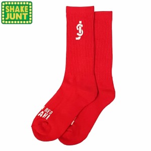 シェークジャント SHAKE JUNT スケボー ソックス RED ON RED SOCKS レッド NO5