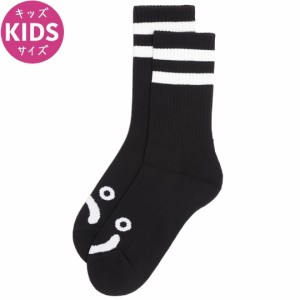 POLAR ポーラー スケボーソックス キッズ HAPPY SAD SOCKS YOUTH ブラック NO12