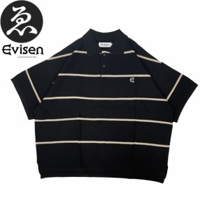 EVISEN エビセン スケボー シャツ BAMBI BORDER KNIT POLO SHIRT BLACK NO03