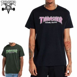 スラッシャー THRASHER スケボー Tシャツ USA企画 BRICK FOREST ブラック/グリーン NO148