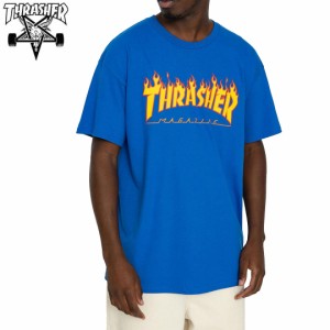 スラッシャー THRASHER スケボー Tシャツ USA企画 FLAME LOGO TEE ロイヤル NO151