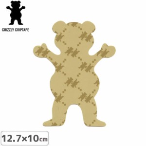 グリズリー GRIZZLY ステッカー BEAR STICKER ベージュ×カーキ 12.7cm×10cm NO36