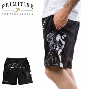 PRIMITIVE プリミティブ スケボー ハーフパンツ VEGETA MESH SHORTS ブラック NO6