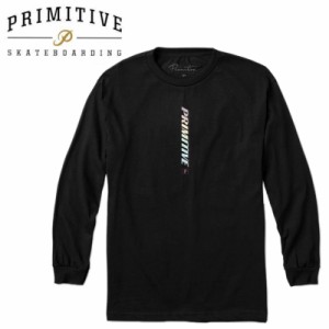 PRIMITIVE プリミティブ スケボー ロング Tシャツ WARNING L/S TEE ブラック NO32