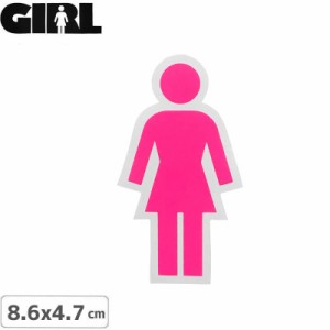 GIRL ガールスケートボード STICKER ステッカー LOGO STICKER ピンク 8.6cm x 4.7cm NO128