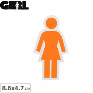 GIRL ガールスケートボード STICKER ステッカー LOGO STICKER オレンジ 8.6cm x 4.7cm NO130