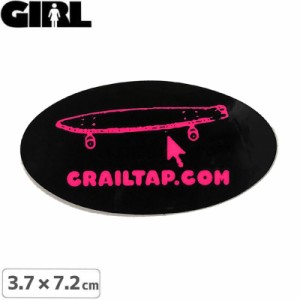 GIRL ガールスケートボード STICKER ステッカー CRAILTAP STICKER ブラック×ピンク 3.7cm x 7.2cm NO132