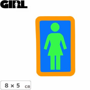 GIRL ガールスケートボード STICKER ステッカー BOX LOGO STICKER グリーン×ブルー 8cm x 5cm NO142