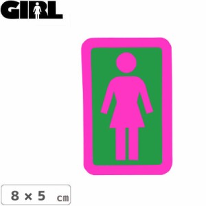 GIRL ガールスケートボード STICKER ステッカー BOX LOGO STICKER ピンク×グリーン 8cm x 5cm NO144