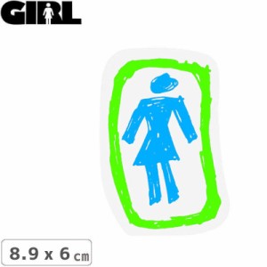 GIRL ガールスケートボード STICKER ステッカー LOGO STICKER ブルー×ホワイト 8.9cm x 6cm NO156