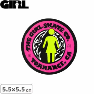 GIRL ガールスケートボード STICKER ステッカー LOGO STICKER ピンク 5.5cm x 5.5cm NO161