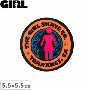 GIRL ガールスケートボード STICKER ステッカー LOGO STICKER オレンジ 5.5cm x 5.5cm NO162