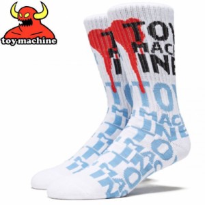 トイマシーン TOY MACHINE スケボー ソックス NEW BLOOD CREW SOCKS ホワイト NO83