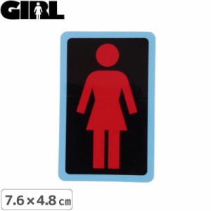 GIRL ガールスケートボード STICKER ステッカー LOGO STICKER レッド×ブラック 7.6cm x 4.8cm NO170