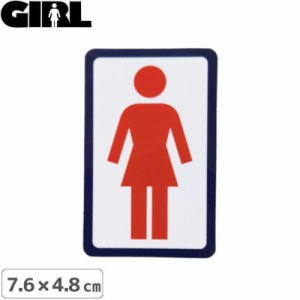 GIRL ガールスケートボード STICKER ステッカー LOGO STICKER レッド×ホワイト 7.6cm x 4.8cm NO171