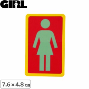 GIRL ガールスケートボード STICKER ステッカー LOGO STICKER グリーン×レッド 7.6cm x 4.8cm NO173