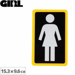 GIRL ガールスケートボード STICKER ステッカー LOGO STICKER ホワイト×ブラック 15.3cm x 9.6cm NO176