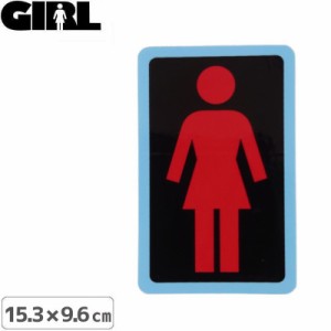 GIRL ガールスケートボード STICKER ステッカー LOGO STICKER レッド×ブラック 15.3cm x 9.6cm NO180