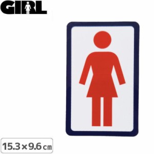 GIRL ガールスケートボード STICKER ステッカー LOGO STICKER レッド×ホワイト 15.3cm x 9.6cm NO181