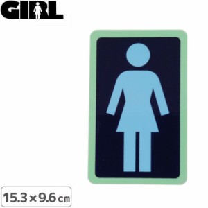 GIRL ガールスケートボード STICKER ステッカー LOGO STICKER ブルー×ネイビー 15.3cm x 9.6cm NO182