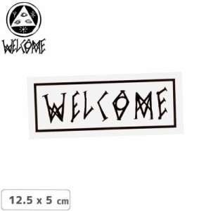 WELCOME ウェルカム スケボー ステッカー SCRAWL STICKER WHITE BLACK 12.5 x 5cm NO16