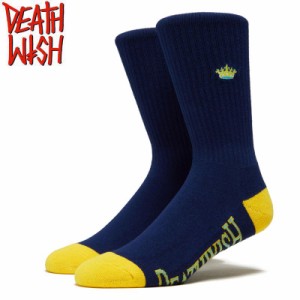 デスウィッシュ DEATH WISH スケボー ソックス CROWN NAVY SOCKS ネイビー NO3