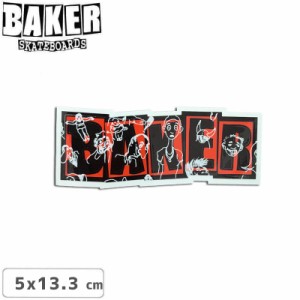 ベーカー BAKER スケボー ステッカー BRAND LOGO STICKER 5cm×13.3cm レッド NO89