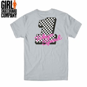 ガール GIRL SKATEBOARD スケボー Tシャツ TOKYO SPEED TEE シルバーグレー NO330