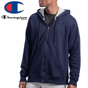 CHAMPION チャンピオン パーカー POWERBLEND FLEECE FULL ZIP HOODIE S0891 USAモデル ジップパーカー ネイビー NO9