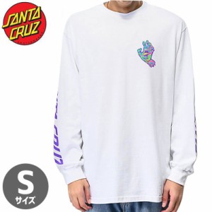 サンタクルズ SANTA CRUZ スケボー ロンT Sサイズ SPILL HAND L/S TEE ホワイト NO7