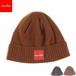 チョコレート Chocolate ニットキャップ RED SQUARE FOLD BEANIE グレー/ブラウン/タン NO21